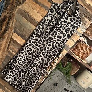 Leopard Print Halter playful sassy Maxi Dress